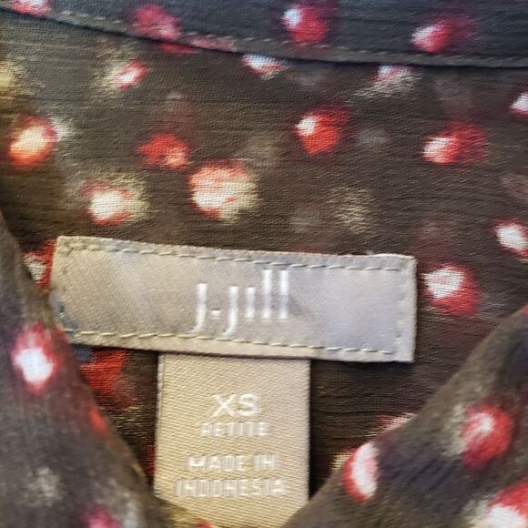 J. JILL  Semi-sheer Printed Blouse - Picture 5 of 6